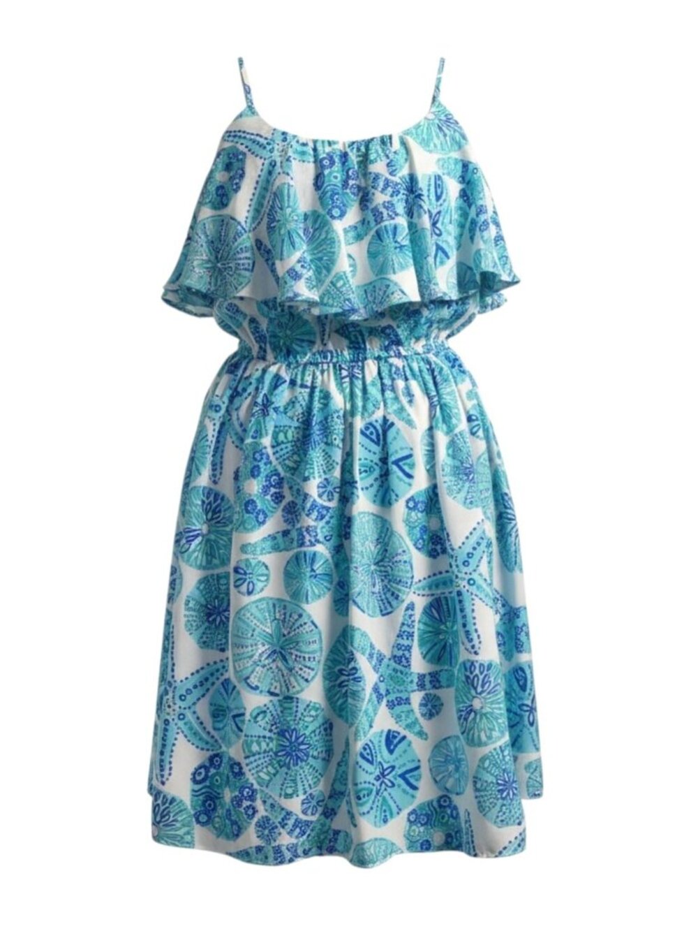 ​Lilly Pulitzer Target Dress Medium M Nosie Posey Blue Starfish Flounce Sundress